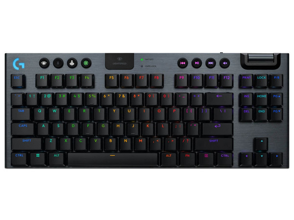 Teclado Mecánico Gamer Logitech G915 X LightSpeed TKL, Switches GL, Bluetooth, RGB, Color Negro. (Versión en Inglés)