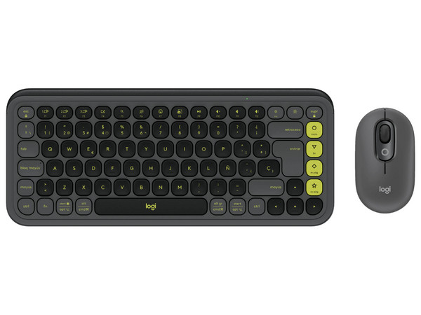 Kit Logitech POP Icon, Teclado y Mouse, Inalámbrico, Bluetooth, Grafito.