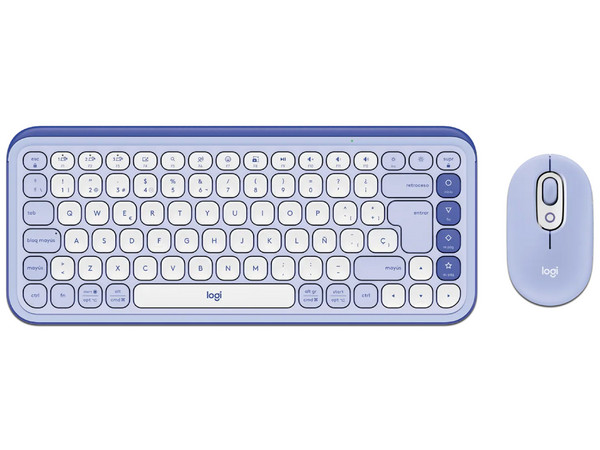 Kit de Teclado y Mouse Logitech POP Icon Combo, Inalámbrico, Bluetooth, Color Morado, Español.