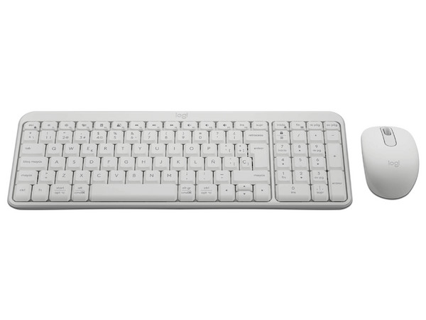 Kit de Teclado y Mouse Logitech MK250 Compact, Bluetooth, Color Blanco.