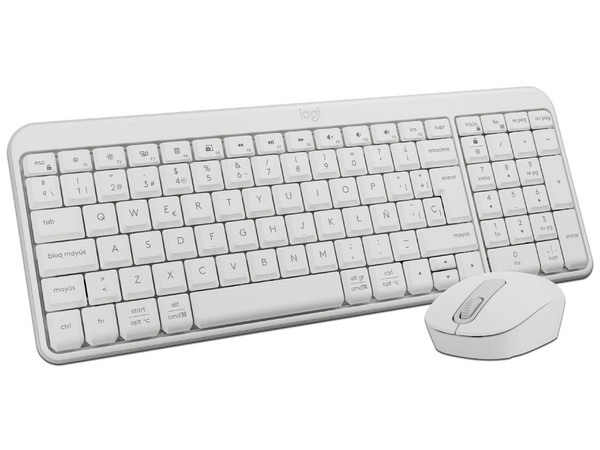 Kit de Teclado y Mouse Logitech MK250 Compact, Bluetooth, Color Blanco.