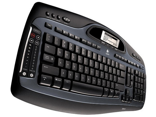 Logitech Desktop MX 5000 Teclado Inalámbrico Bluetooth con Pantalla LCD y Mouse Láser Recargable.