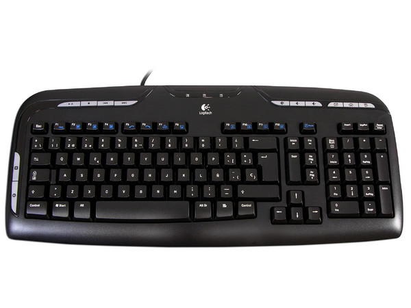 Teclado Logitech Media Keyboard, Color Negro, PS/2