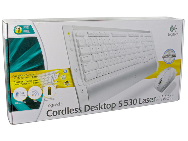 Teclado y Mouse inalámbrico Logitech Cordless Desktop S 530 Láser para Mac. (versión en inglés)