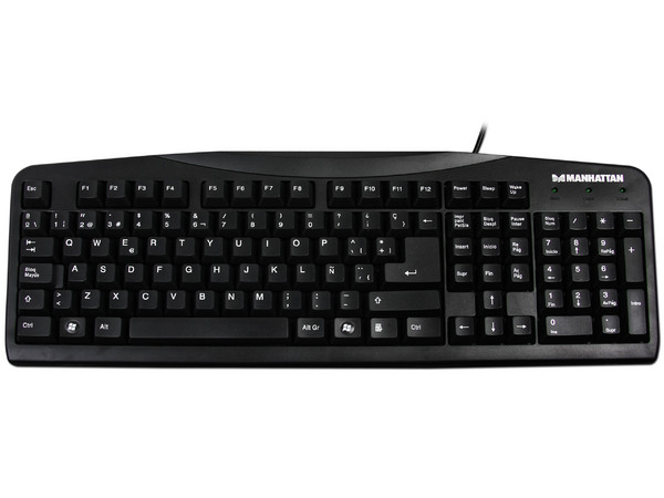 Teclado Manhattan, USB. Color Negro