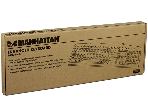 Teclado Manhattan, PS/2. Color Negro