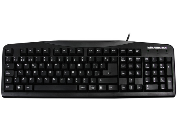 Teclado Manhattan, PS/2. Color Negro