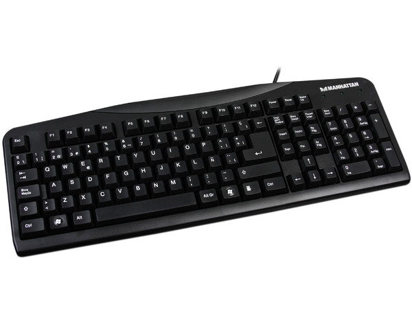 Teclado Manhattan, PS/2. Color Negro