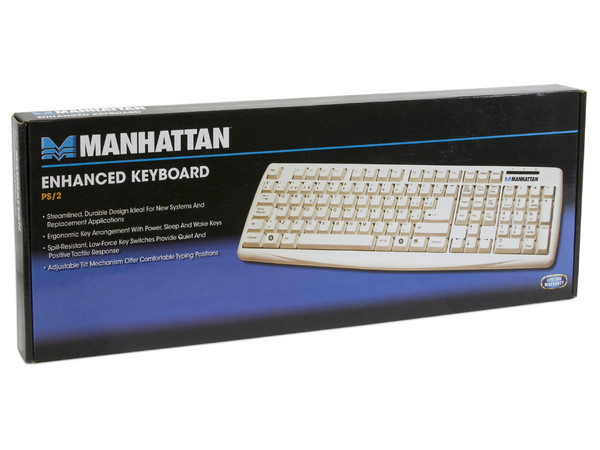 Teclado Manhattan Enhanced, PS/2. Color Beige