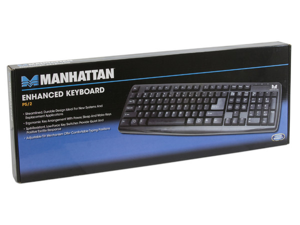 Teclado Manhattan Enhanced, PS/2. Color Negro                                    