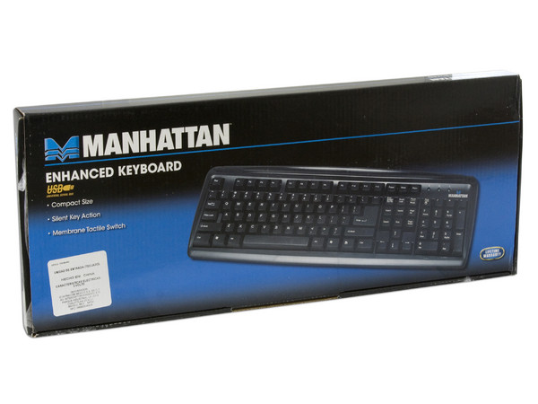 Teclado Manhattan Enhanced, USB. Color Negro.