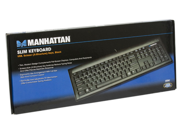 Teclado Manhattan Slim, USB. Color Nego