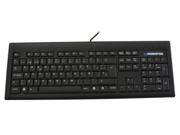 Teclado Manhattan Slim, USB. Color Nego