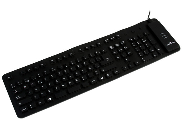 Teclado Manhattan Flexible Compacto, USB. Color Negro