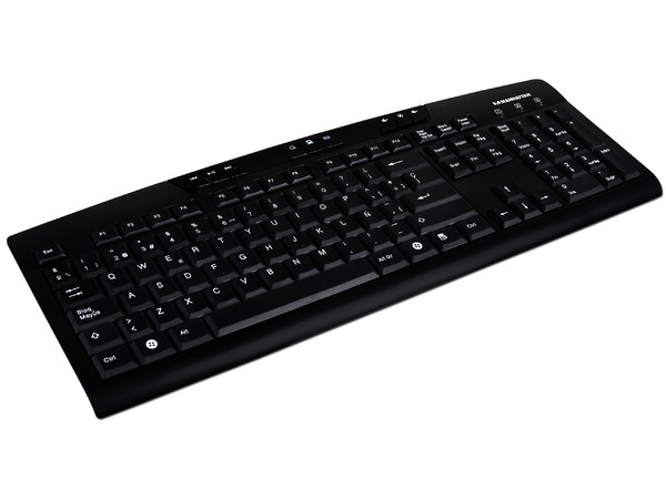 Teclado Manhattan Multimedia, USB. Color Negro