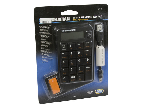 Teclado Numérico Manhattan 3 en 1, USB