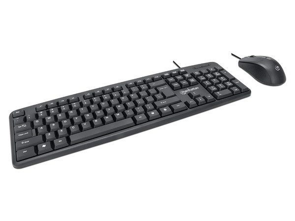 Kit de Teclado y Mouse Manhattan 178464, USB. Color Negro.