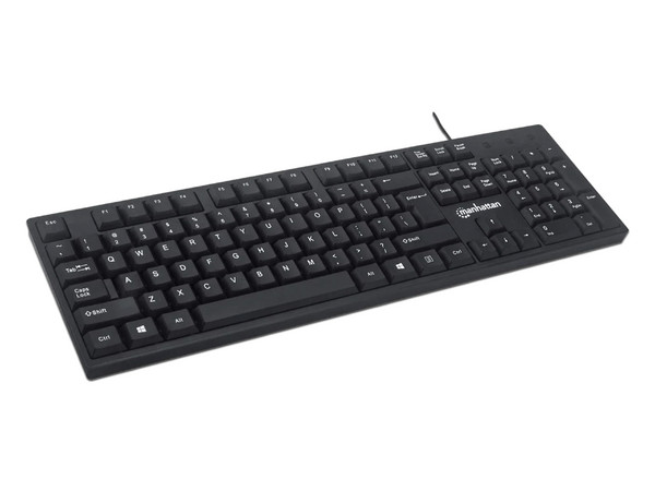 Teclado Manhattan 179324, USB, Versión en Español. Color Negro.