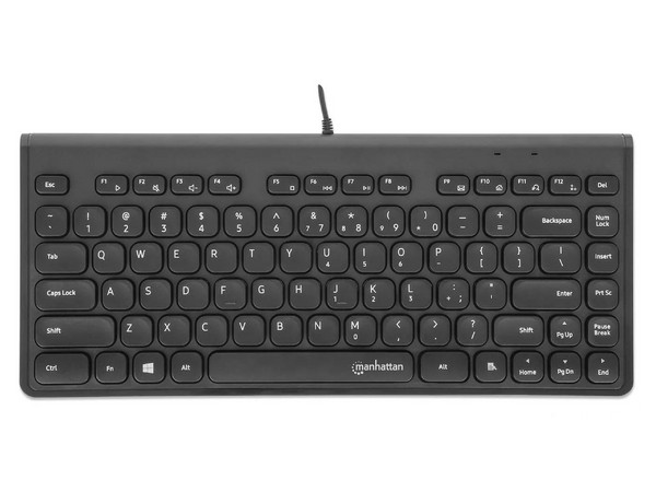Teclado Manhattan Tipo Chocolate, Conexión USB, Alámbrico, Color Negro.