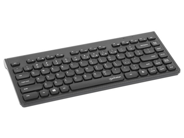 Mini Teclado Inalámbrico USB, 12 Teclas Multimedia, Receptor Nano USB-A, Compacto, Perfil Delgado, Color Negro.