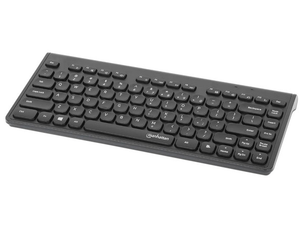 Mini Teclado Inalámbrico USB, 12 Teclas Multimedia, Receptor Nano USB-A, Compacto, Perfil Delgado, Color Negro.