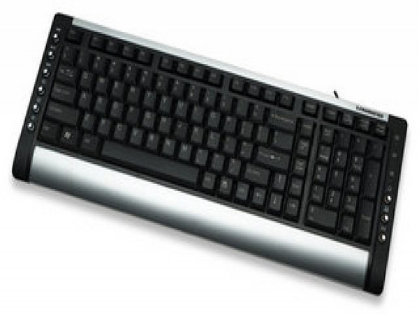 TECLADO Multimedia X2 USB Neg/Plata Slim