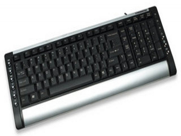 TECLADO Multimedia X2 USB Neg/Plata Slim