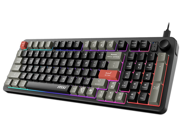 Teclado MSI Forge GK110, 97 Teclas, Retroiluminado, Inglés, Color Negro.