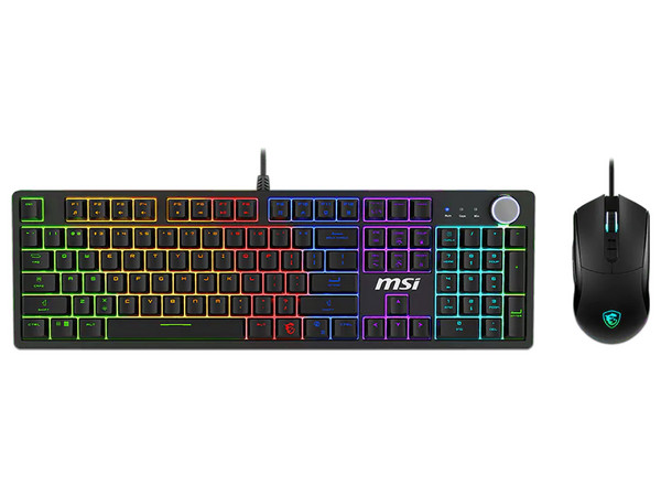 Kit de Teclado Y Mouse Gaming MSI FORGE GK320 Mecanico, RGB, Hasta 12800 DPI, Anti-Fantasma. Color Negro. (Versión en Inglés).