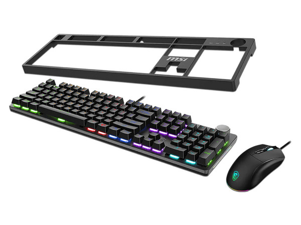 Kit de Teclado Y Mouse Gaming MSI FORGE GK320 Mecanico, RGB, Hasta 12800 DPI, Anti-Fantasma. Color Negro. (Versión en Inglés).