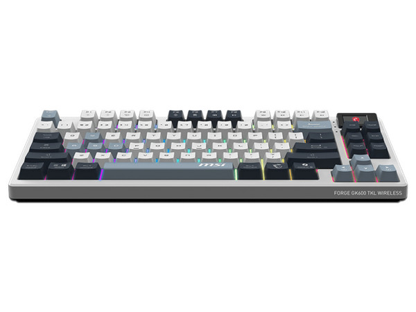 Teclado Mecánico MSI FORGE GK600 TKL, Conectividad Inalámbrica, Iluminación RGB, Diseño Compacto 65, Azul.
