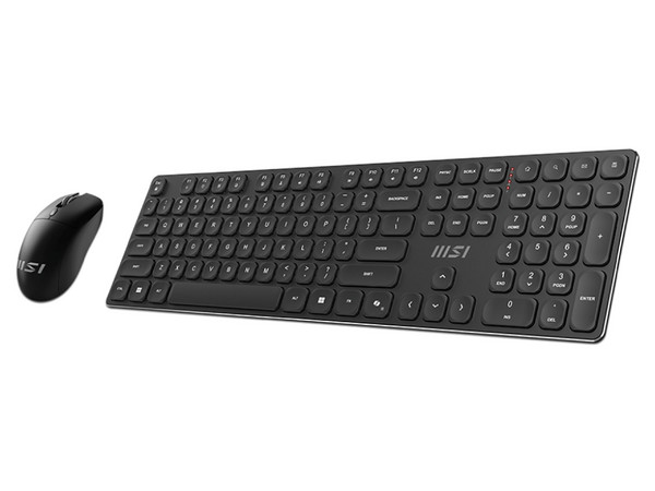 Kit Teclado y Mouse Óptico Inalámbrico MSI FORGE K210, Receptor USB 2.0, 1600 dpi, Edición en Ingles, Color Negro.