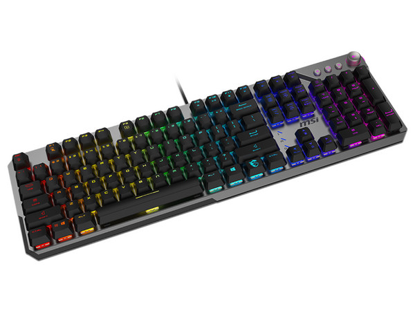 Teclado Gamer MSI Strike 600 Silent, Alámbrico, RGB, Switches Mecánicos Kailh Midnight Pro Silent Tactile, Chasis De Aluminio. Ingles, Color Negro