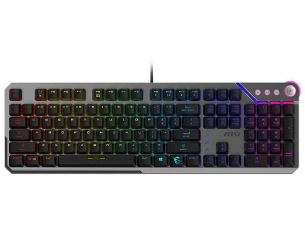 Teclado Gamer MSI Strike 600 Silent, Alámbrico, RGB, Switches Mecánicos Kailh Midnight Pro Silent Tactile, Chasis De Aluminio. Ingles, Color Negro
