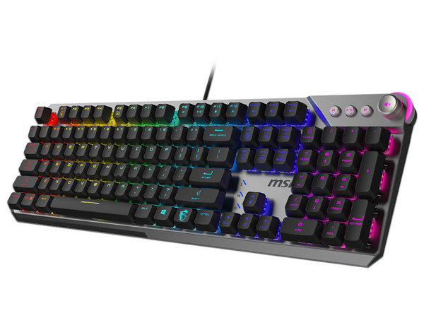 Teclado Gamer MSI Strike 600 Silent, Alámbrico, RGB, Switches Mecánicos Kailh Midnight Pro Silent Tactile, Chasis De Aluminio. Ingles, Color Negro