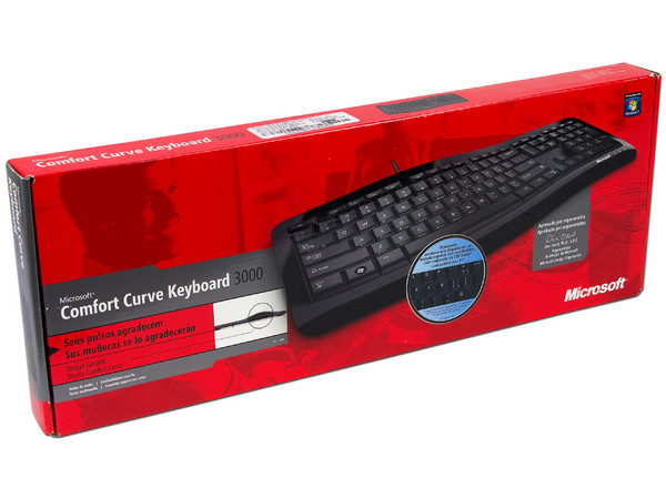 Teclado Microsoft Comfort Curve 3000, Color Negro, USB.