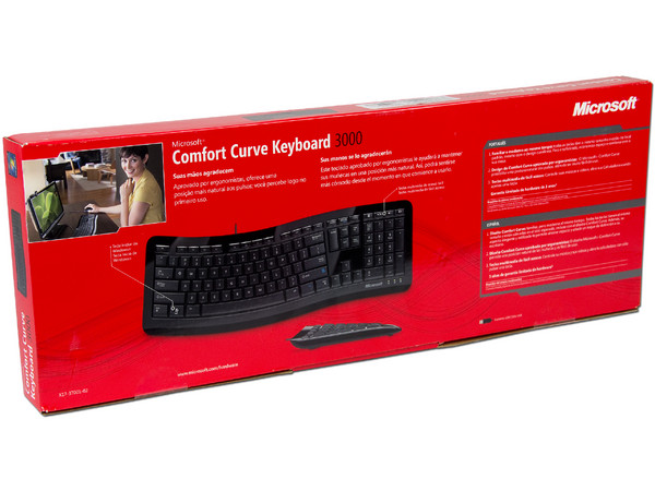 Teclado Microsoft Comfort Curve 3000, Color Negro, USB.