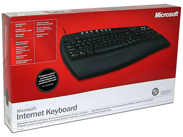 Teclado Microsoft Internet, Español, PS/2. Color Negro
