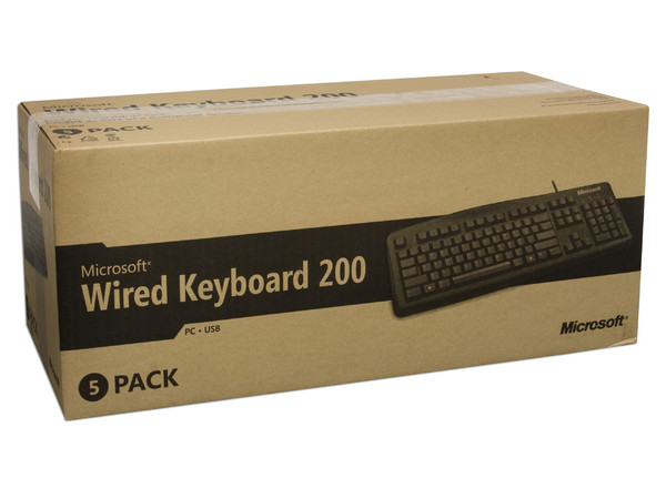 Paquete de 5 teclados Microsoft 200, Color Negros, USB.