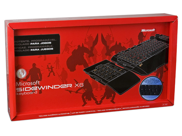 Teclado Microsoft SideWinder X6 GAMING con teclado numérico desmontable para conectar del lado izquierdo o derecho, Color Negro, USB, en Español