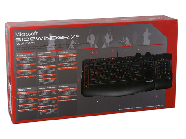 Teclado Microsoft SideWinder X6 GAMING con teclado numérico desmontable para conectar del lado izquierdo o derecho, Color Negro, USB, en Español