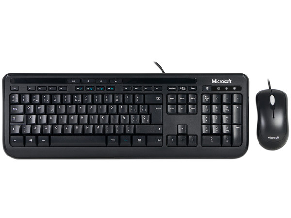 Teclado y Mouse Microsoft Desktop 600 con teclas silenciosas y a prueba de líquidos, USB, Color Negro