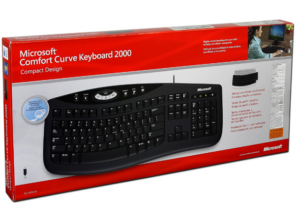 Teclado Microsoft Comfort Curve 2000, Color Negro, USB.