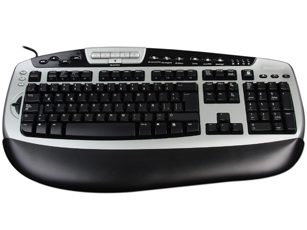 Teclado Microsoft Digital Media Pro Keyboard, Color Negro con Plateado, USB.
