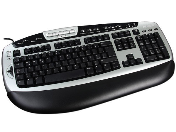 Teclado Microsoft Digital Media Pro Keyboard, Color Negro con Plateado, USB.
