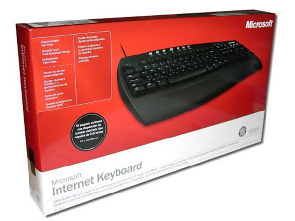 Teclado Microsoft para Internet, Español, Color Negro.