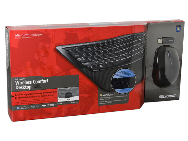 Teclado y Mouse Inalámbricos Microsoft Wireless Comfort Desktop 5000, USB, Color Negro