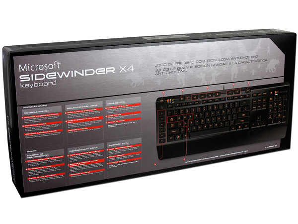 Teclado Microsoft SideWinder X4 GAMING Anti-Ghosting, retroiluminación, teclas para macros. Color Negro, USB