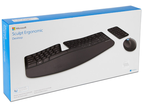 Teclado y Mouse Inalámbricos Microsoft Sculpt Ergonomic Desktop, USB.