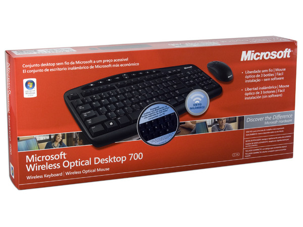 Teclado y Mouse Inalámbricos Microsoft Wireless Comfort Desktop 700, USB, Color Negro